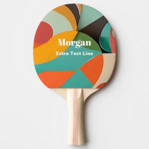 Mid Century Modern Art, Name & Text Line Ping Pong Paddle