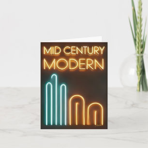 Mid Century Modern Art Neon Sign Design Card