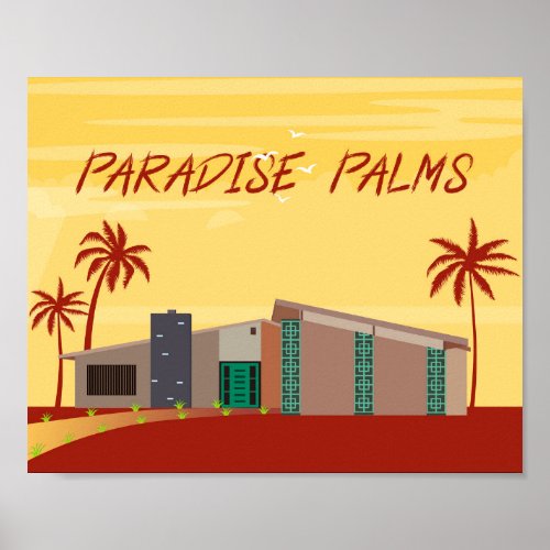 Mid Century Modern Art Paradise Palms Las Vegas Poster