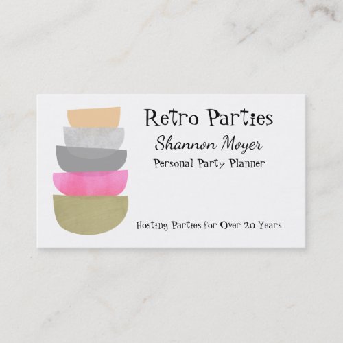 Mid Century Modern Art Pastels Party Event Planner Business Card