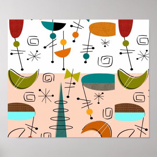 Mid Century Modern Art Poster Half Moons 6 Zazzle Mid Century Modern Art Poster Half Moons 6