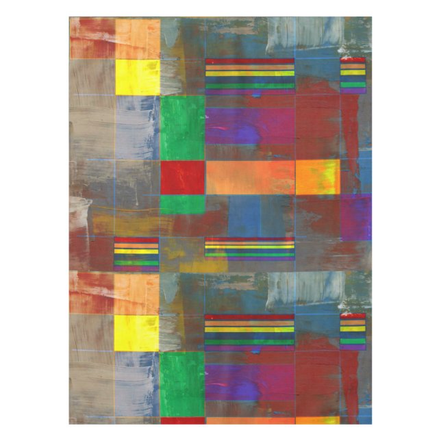 Mid-Century Modern Art-Rainbow Pride Grafffiti 2.0 Tablecloth (Front)