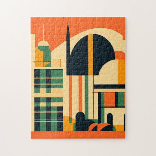 Mid_Century Modern Art Rome Abstract Design Jigsaw Puzzle