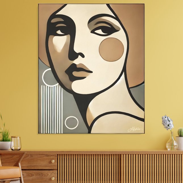 Mid Century Modern Art The Glance Mid Century Mode Canvas Print (Insitu(LivingRoom))