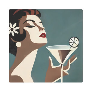 Mid Century Modern Art The Martini DIva