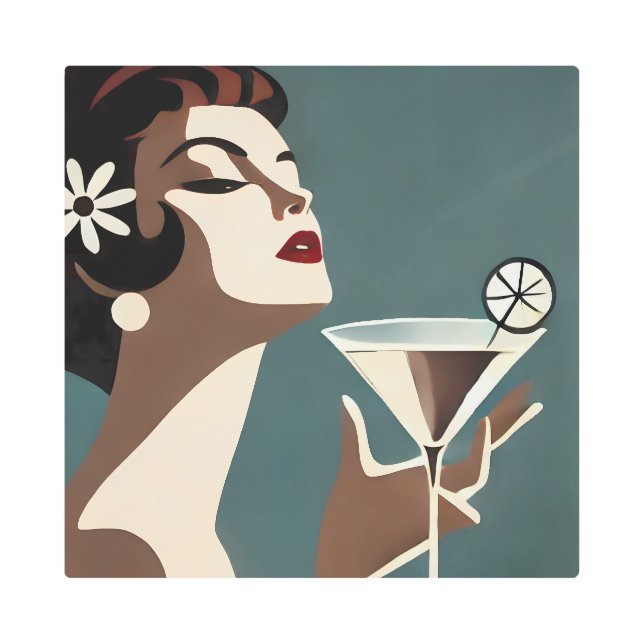 Mid Century Modern Art The Martini DIva (Front)