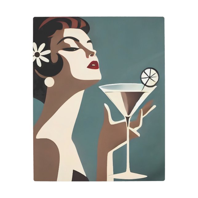 Mid Century Modern Art The Martini DIva (Front)