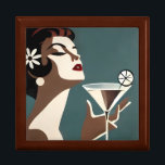 Mid Century Modern Art The Martini DIva Gift Box<br><div class="desc">Welcome to my Mid Century Fantasy World! Designs in this store are born of growing up in a Mid Century home complete with Martini loving parents. Break out the cocktails. Merging fact with fantasy within Mid Century Modern, Jazz, Retro Futuristic, Atomic and Space Age Designs.</div>