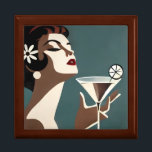 Mid Century Modern Art The Martini DIva Gift Box<br><div class="desc">Welcome to my Mid Century Fantasy World! Designs in this store are born of growing up in a Mid Century home complete with Martini loving parents.  Break out the cocktails.  Merging fact with fantasy within Mid Century Modern,  Jazz,  Retro Futuristic,  Atomic and Space Age Designs.</div>