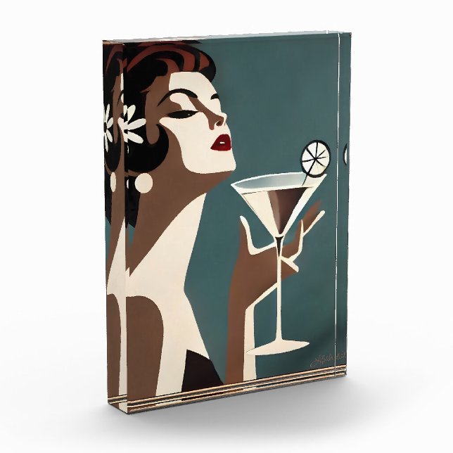Mid Century Modern Art The Martini DIva Photo Block (Left)
