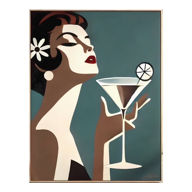 Mid Century Modern Art The Martini DIva Photo Print (Front)