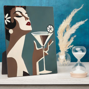 Mid Century Modern Art The Martini DIva Plaque