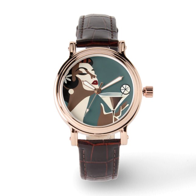 Mid Century Modern Art The Martini DIva Watch (Front)