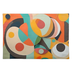 Mid Century Modern Art, Various Colors, Geometric Cloth Placemat