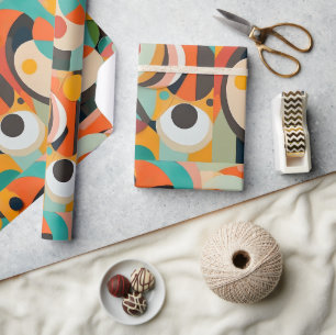 Mid Century Modern Art, Various Colors, Geometric Wrapping Paper