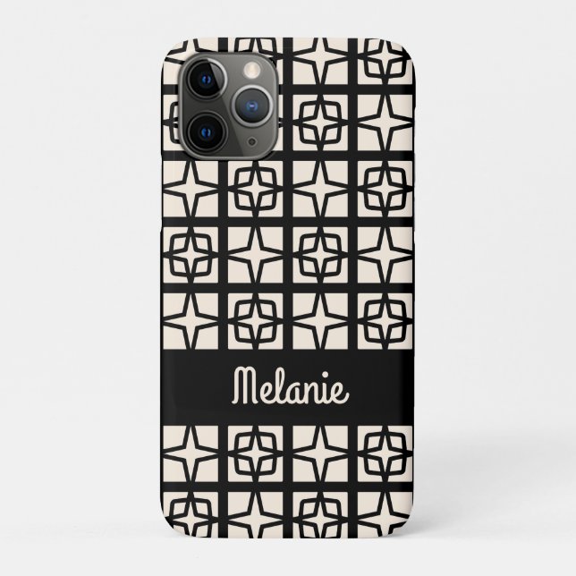 Mid Century Modern Atomic 1950s Retro Personalized Case-Mate iPhone Case (Back)