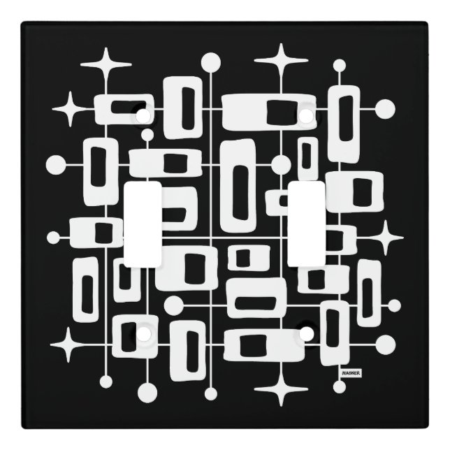 Mid Century Modern Atomic Abstract Light Switch Cover (Front)