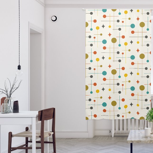 Mid Century Modern Atomic Abstract Pattern Blackout Curtains (Living Room)