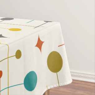 Mid Century Modern Atomic Abstract Pattern Tablecloth