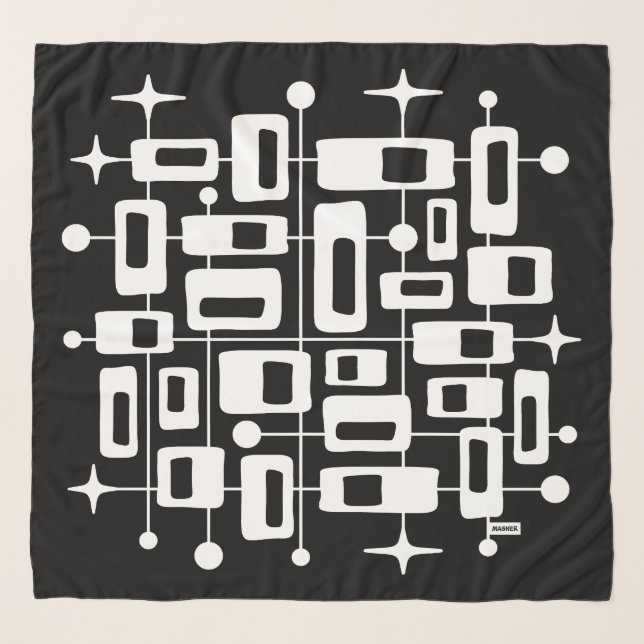 Mid Century Modern Atomic Abstract Scarf (Front)