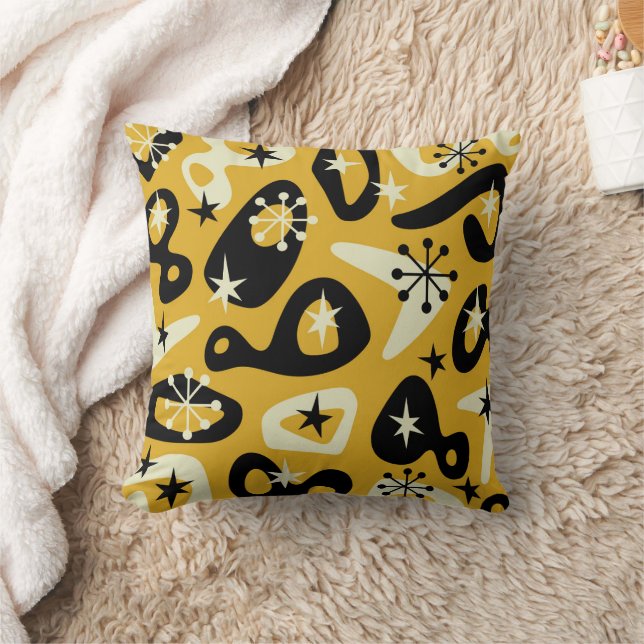 Mid Century Modern Atomic Abstract Throw Pillow (Blanket)