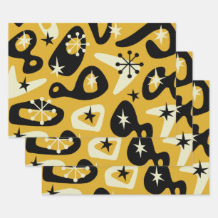 Mid Century Modern Atomic Abstract Wrapping Paper Sheets