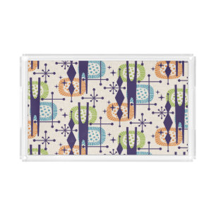 Mid Century Modern Atomic Age Abstract Pattern Acrylic Tray