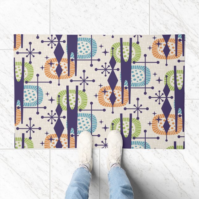 Mid Century Modern Atomic Age Abstract Pattern Doormat (Indoor)