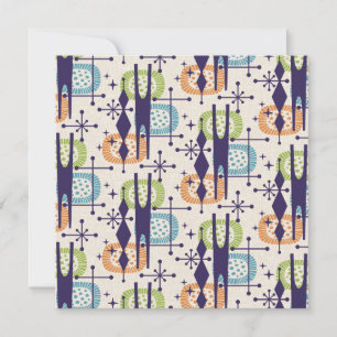 Mid Century Modern Atomic Age Abstract Pattern Invitation