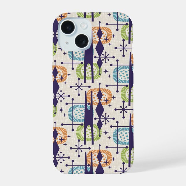 Mid Century Modern Atomic Age Abstract Pattern Iphone Case (Back)