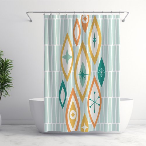 Mid Century Modern Atomic Age Abstract Shower Curtain