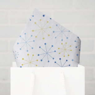Mid-Century Modern Atomic Age Blue Yellow Pattern Tissue Paper