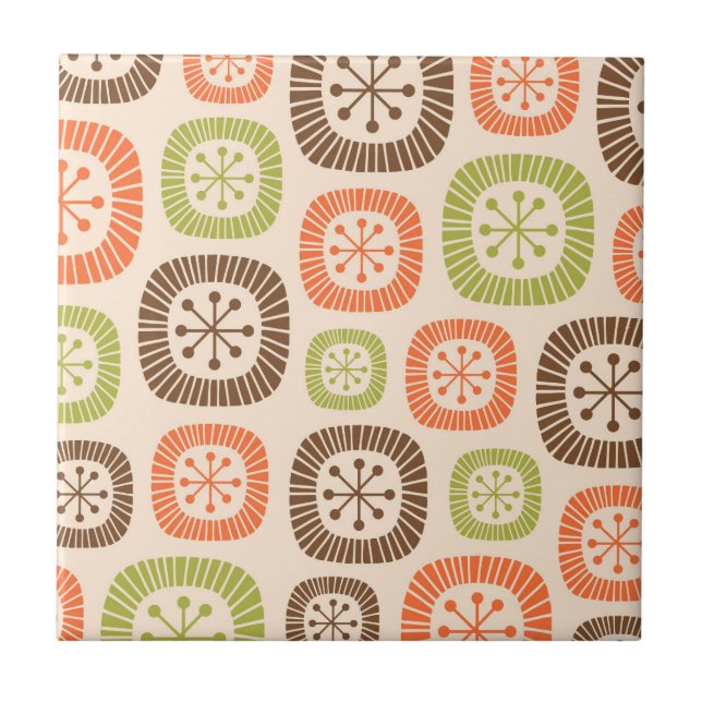 Mid Century Modern Atomic Age Ceramic Tile (Front)