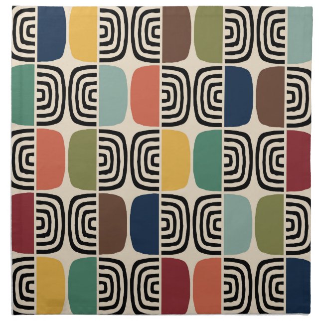 Mid Century Modern Atomic Age Cloth Napkin (Front)