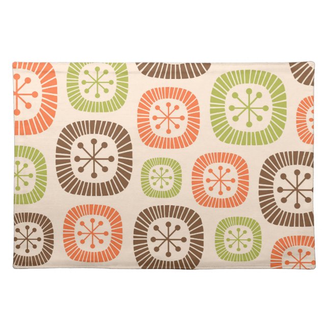 Mid Century Modern Atomic Age Cloth Placemat (Front)