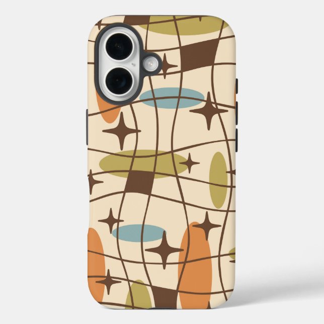 Mid Century Modern Atomic Age Cosmic Pattern Case-Mate iPhone Case (Back)