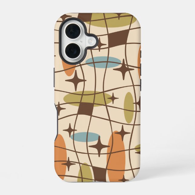 Mid Century Modern Atomic Age Cosmic Pattern Iphone Case (Back)