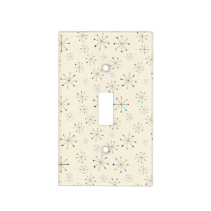 Mid-Century Modern Atomic Age Cream Pattern Light Switch Cover