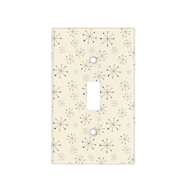 Mid-Century Modern Atomic Age Cream Pattern Light Switch Cover (Front)