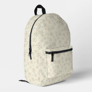 Mid-Century Modern Atomic Age Cream Pattern Printed Backpack
