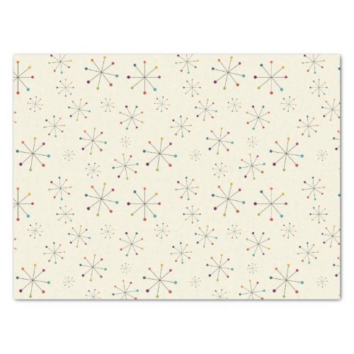 Mid_Century Modern Atomic Age Cream Pattern Tissue Paper