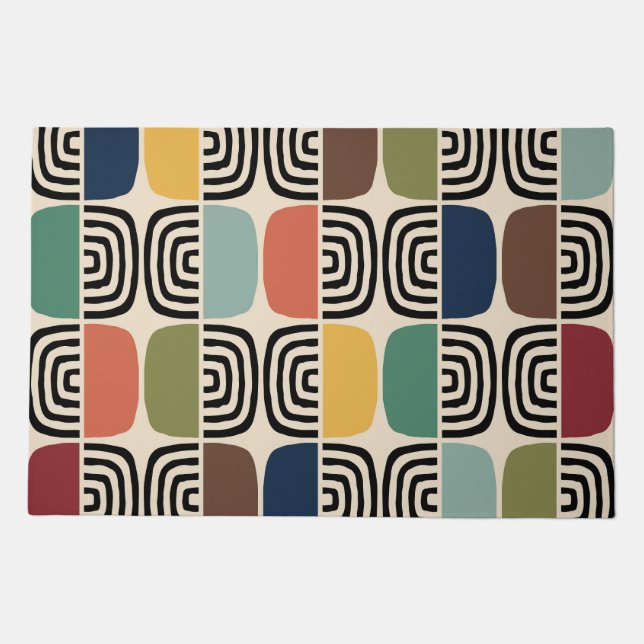 Mid Century Modern Atomic Age Doormat (Front)