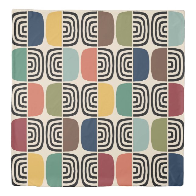 Mid Century Modern Atomic Age Duvet Cover (Front)