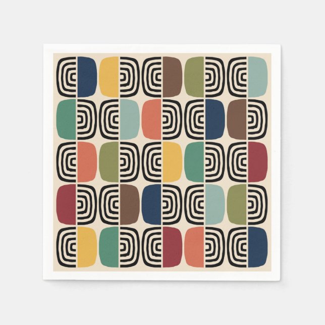 Mid Century Modern Atomic Age Napkins (Front)