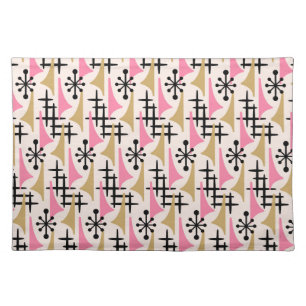 Mid Century Modern Atomic Age Pattern Cloth Placemat
