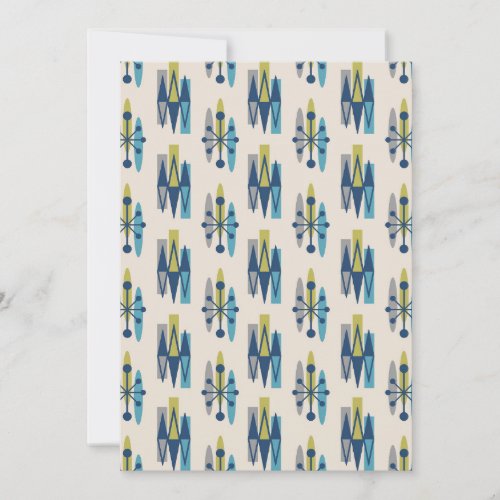 Mid Century Modern Atomic Age Pattern Invitation