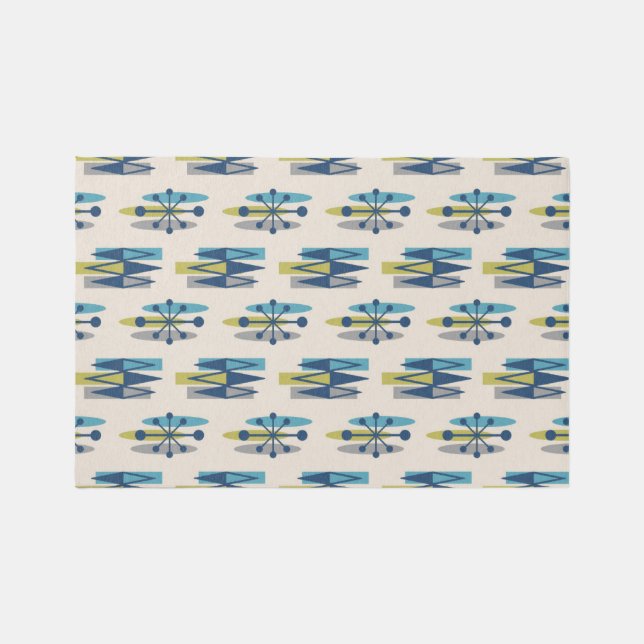 Mid Century Modern Atomic Age Pattern Rug (Front)