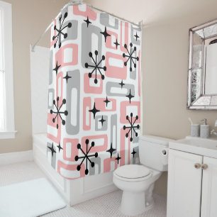 Mid Century Modern Atomic Age Pattern Shower Curtain