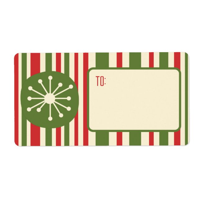 Mid Century Modern Atomic Age Retro Christmas  Label (Front)