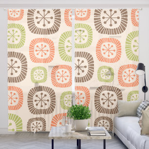 Mid Century Modern Atomic Age Sheer Curtains
